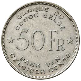 CONGO BELGA 50 Franchi 1944 - KM ... 