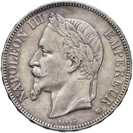 FRANCIA 5 Franchi 1868 BB - Gad. ... 