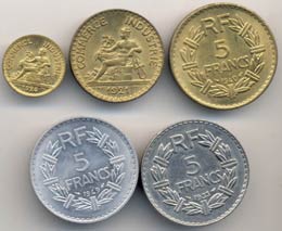 FRANCIA Lotto di cinque monete ... 