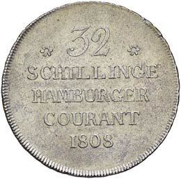 GERMANIA Amburgo 32 Shillings 1808 ... 