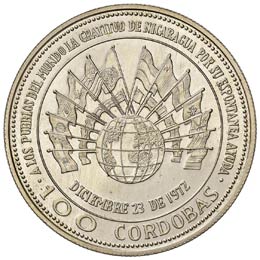 NICARAGUA 100 Cordobas 1975 - AG ... 