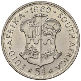 SUDAFRICA 5 Shillings 1960 - AG (g ... 