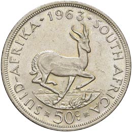 SUDAFRICA 50 Cents 1963 - AG (g ... 