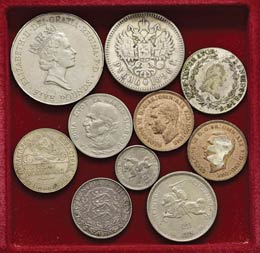 Lotto di 10 monete estere: rublo ... 