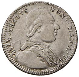 Pio VI (1774-1799) Quinto di scudo ... 