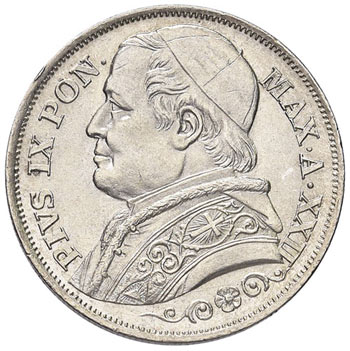 Pio IX (1846-1878) 2 Lire 1867 A. ... 