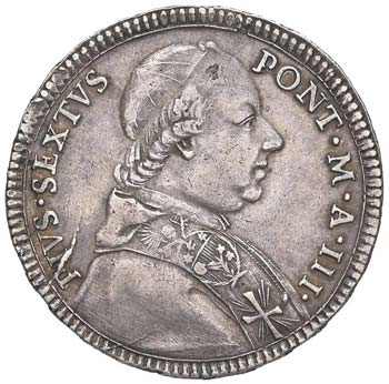 Pio VI (1774-1799) Mezzo scudo ... 