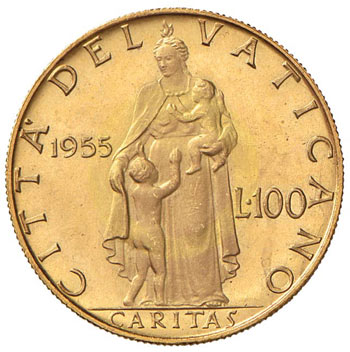 Pio XII (1939-1958) 100 Lire 1955 ... 