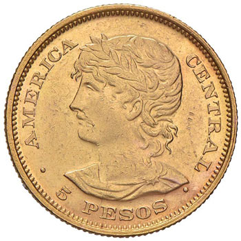 EL SALVADOR 5 Pesos 1892 - Fr. 3 ... 