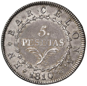 SPAGNA Barcellona - 5 Pesetas 1810 ... 