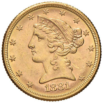 USA 5 Dollari 1881 - Fr. 158 AU (g ... 