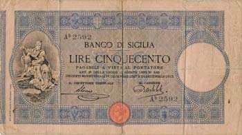 Banco di Sicilia - 500 Lire ... 