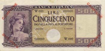 BANCA D’ITALIA - 500 Lire W000 ... 