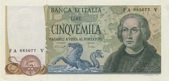 BANCA D’ITALIA - 5.000 Lire ... 