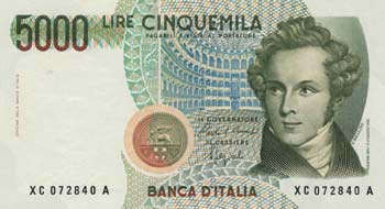 BANCA D’ITALIA - 5.000 Lire ... 