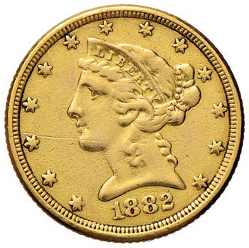 USA 5 Dollari 1882 - Fr. 143 AU (g ... 