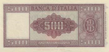 Banca d’Italia - 500 Lire Italia ... 