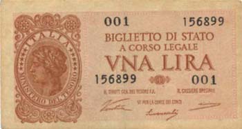 Biglietti di stato - 1 Lira Italia ... 