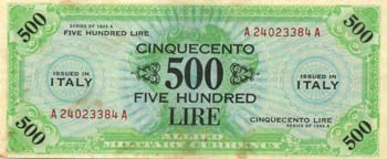 AM Lire - 500 Lire 1943-1945 ... 