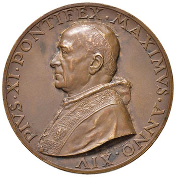 Pio XI (1922-1939) Medaglia A. XIV ... 