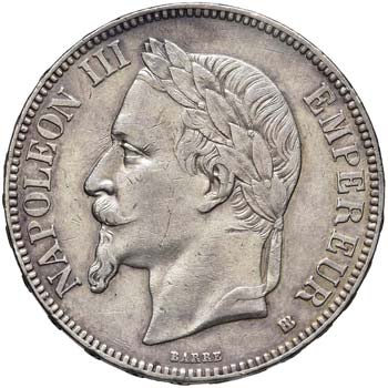 FRANCIA 5 Franchi 1868 BB - Gad. ... 