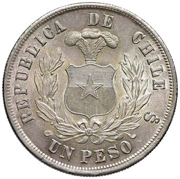CILE Peso 1883 - KM 142.1 AG (g ... 