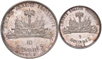 HAITI 10 e 5 Gourdes 1967 - AG (g ... 