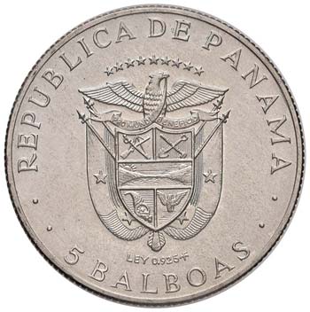 PANAMA 5 Balboa 1970 - AG (g 36,22)