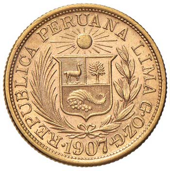 PERU Libra 1907 - Fr. 73 AU (g ... 