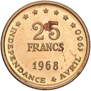 SENEGAL 25 Franchi 1968 - Fr. 3 AU ... 