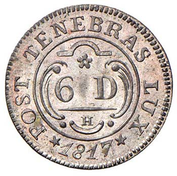 SVIZZERA Ginevra - 6 Deniers 1817 ... 