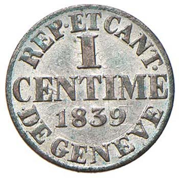 SVIZZERA Ginevra - Centime 1839 - ... 