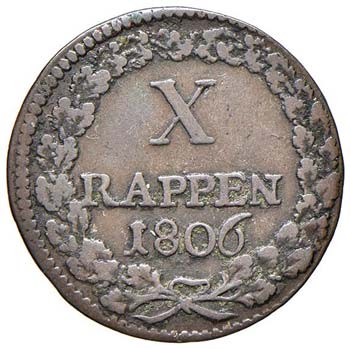 SVIZZERA Lucerna - 10 Rappen 1806 ... 