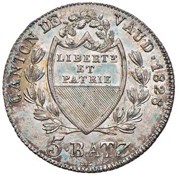 SVIZZERA Vaud - 5 Batzen 1828 - ... 