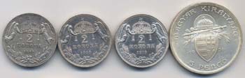 Lotto di 4 monete dell’Ungheria. ... 