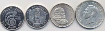 Lotto di 4 monete del Sud Africa. ... 