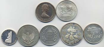 Lotto di 7 monete: India (10 rupie ... 
