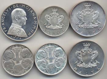 Lotto di 6 monete: Grecia, Malta ... 