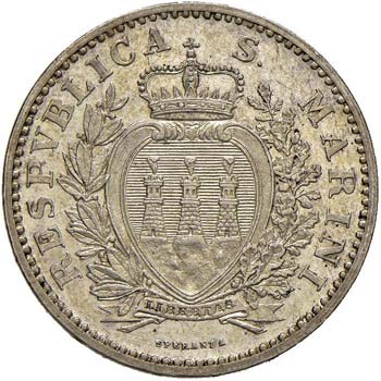 SAN MARINO Lira 1898 - AG (g 5,04)