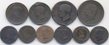 Lotto di 10 monete napoleoniche ... 