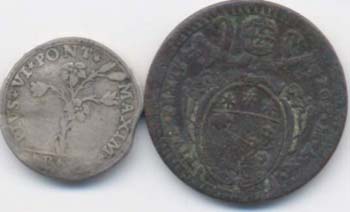 Lotto di 2 monete di Pio VI. Come ... 