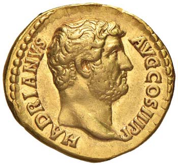 Adriano (117-136) Aureo - Testa a ... 