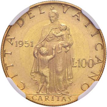 Pio XII (1939-1958) 100 Lire 1951 ... 
