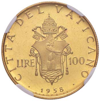 Pio XII (1939-1958) 100 Lire 1958 ... 