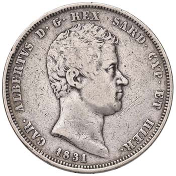 Carlo Alberto (1831-1849) 5 Lire ... 