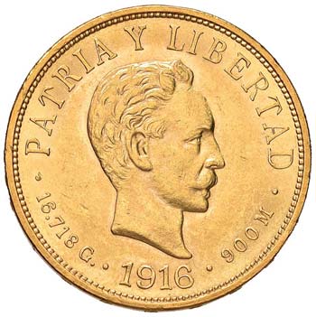 CUBA 10 Pesos 1916 - Fr. 3 AU (g ... 