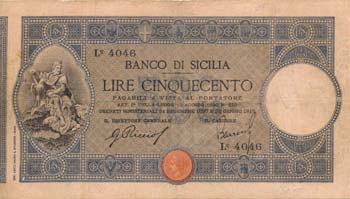 Banco di Sicilia - 500 lire ... 