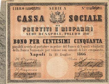 Cassa Sociale - Bono da 50 ... 