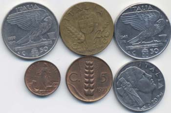 Lotto di sei monete come da foto: ... 