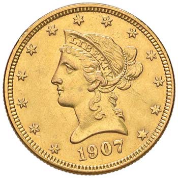 USA 10 Dollari 1907 - AU (g 16,71) ... 